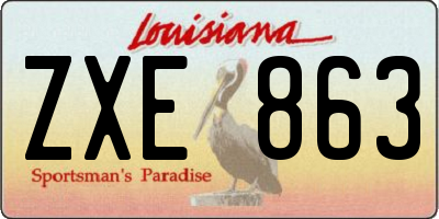 LA license plate ZXE863