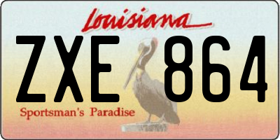 LA license plate ZXE864