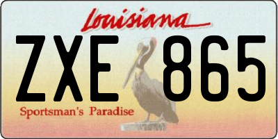 LA license plate ZXE865