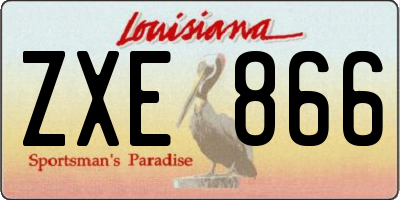 LA license plate ZXE866