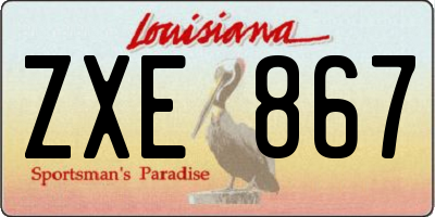 LA license plate ZXE867