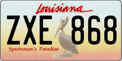 LA license plate ZXE868