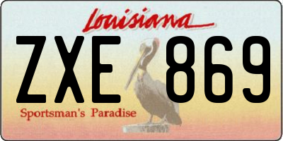 LA license plate ZXE869