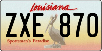 LA license plate ZXE870