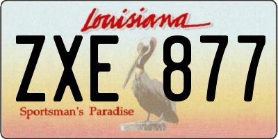 LA license plate ZXE877