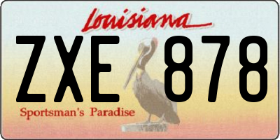 LA license plate ZXE878