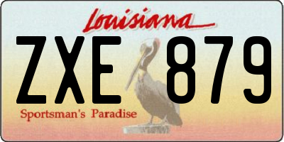 LA license plate ZXE879