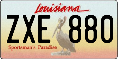 LA license plate ZXE880