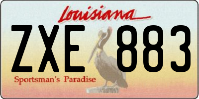 LA license plate ZXE883