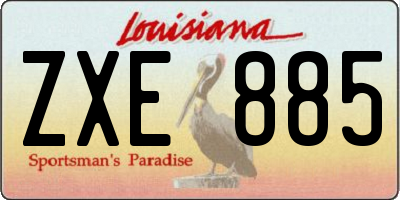 LA license plate ZXE885