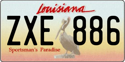 LA license plate ZXE886