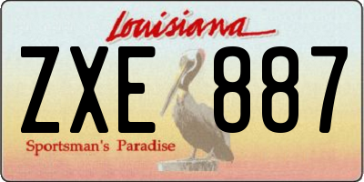 LA license plate ZXE887