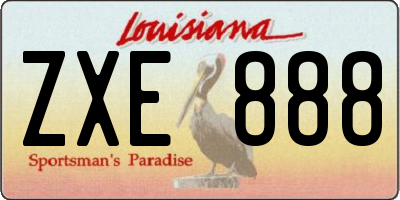 LA license plate ZXE888