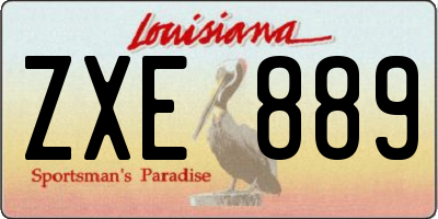 LA license plate ZXE889