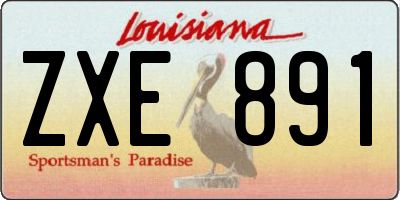 LA license plate ZXE891