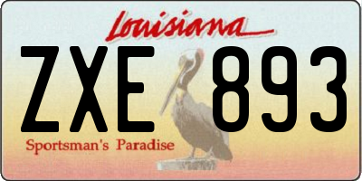 LA license plate ZXE893