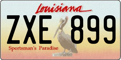 LA license plate ZXE899