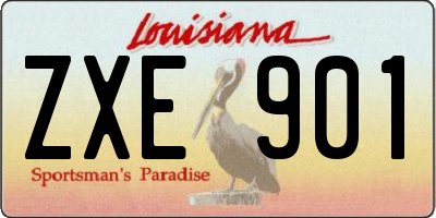 LA license plate ZXE901