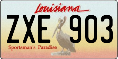 LA license plate ZXE903