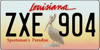 LA license plate ZXE904