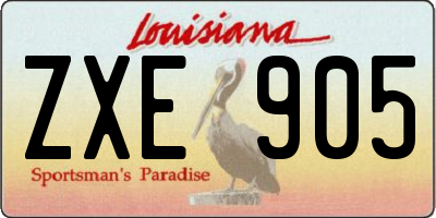 LA license plate ZXE905