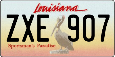 LA license plate ZXE907