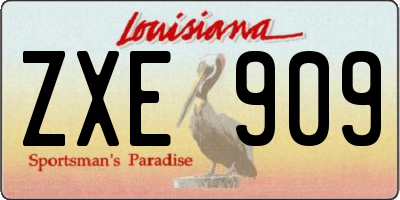 LA license plate ZXE909