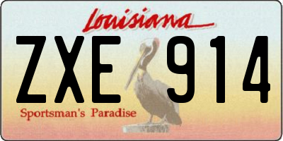 LA license plate ZXE914