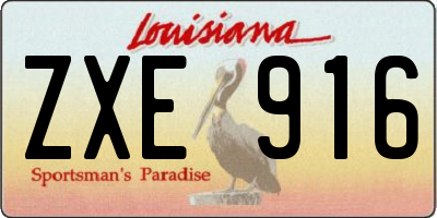 LA license plate ZXE916