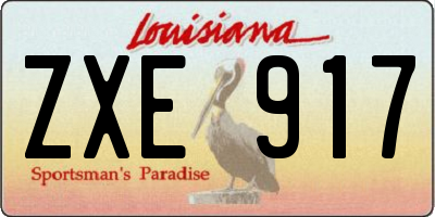 LA license plate ZXE917