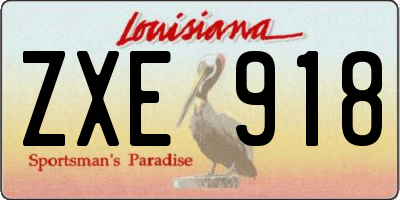 LA license plate ZXE918