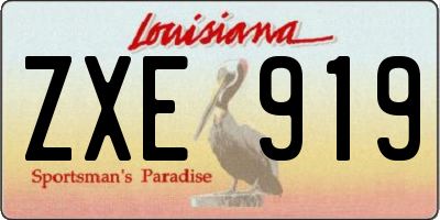 LA license plate ZXE919