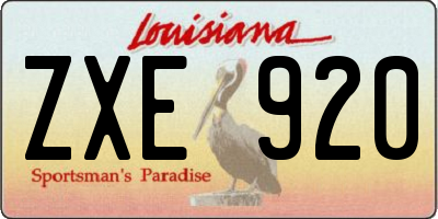 LA license plate ZXE920