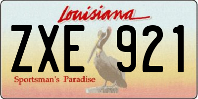 LA license plate ZXE921