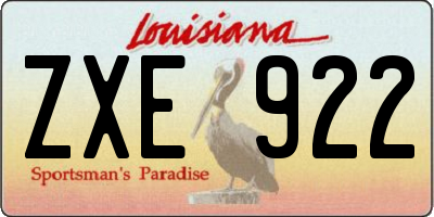 LA license plate ZXE922