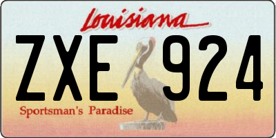 LA license plate ZXE924