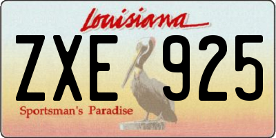 LA license plate ZXE925