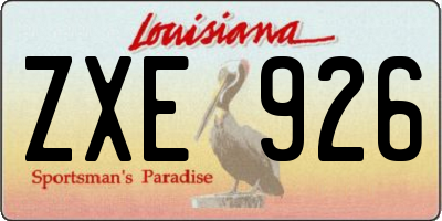 LA license plate ZXE926