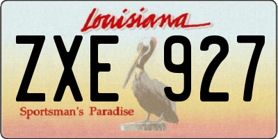 LA license plate ZXE927