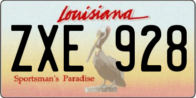 LA license plate ZXE928