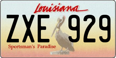 LA license plate ZXE929