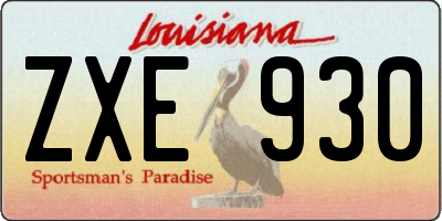 LA license plate ZXE930