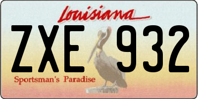 LA license plate ZXE932