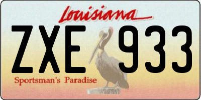 LA license plate ZXE933