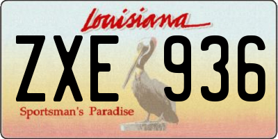 LA license plate ZXE936