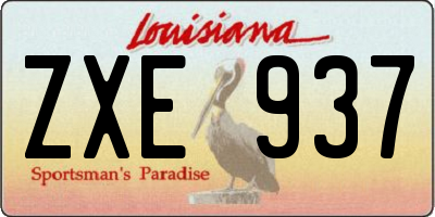 LA license plate ZXE937