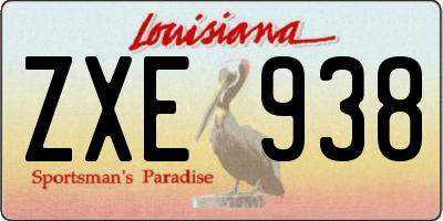 LA license plate ZXE938