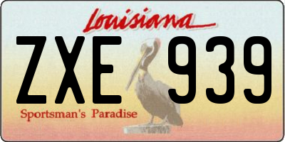 LA license plate ZXE939