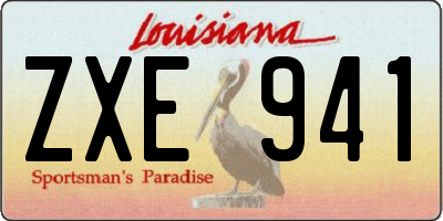 LA license plate ZXE941