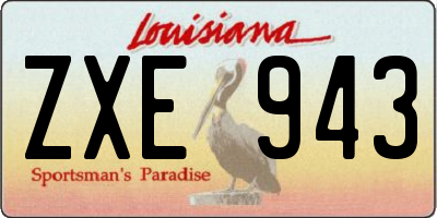 LA license plate ZXE943